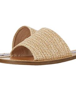 Steve Madden Grace Slide Sandal Natural Raffia 7.5 M