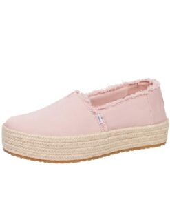 TOMS Womens Valencia Slip On Platform Espadrille Flats Casual – Pink – Size 8 B