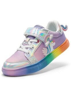 DREAM PAIRS Girls Shoes Boys Girls Sneakers Toddler Casual Walking Shoes for Little Kid,Size 8 Toddler,Rainbow/Silver,SDFS2308K