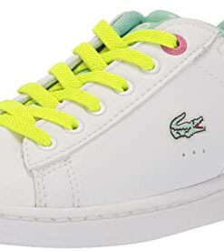 Lacoste Kids Carnaby Sneaker, White/Green, 8 US Unisex Toddler