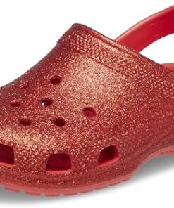 Crocs Unisex-Adult Classic Sparkly Clog, Flame, 9 Toddler