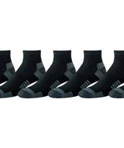 Amazon Essentials Men’s Performance Cotton Cushioned Athletic Ankle Socks, 6 Pairs, Black, 6-12