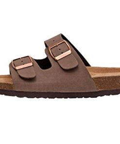 CUSHIONAIRE Women’s Lane Cork Footbed Sandal With +Comfort, Brown 8