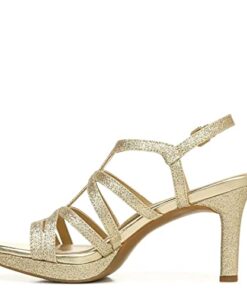 Naturalizer Womens Baylor Heeled Sandal, Gold, 6.5 US