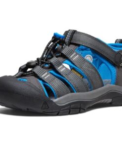 KEEN Newport H2 Closed Toe Water Sandals, Magnet/Brilliant Blue, 4 US Unisex Big Kid