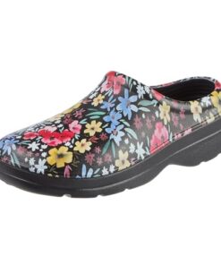 totes Women’s Everywear Bailey Clog, Black Garden Floral, 11