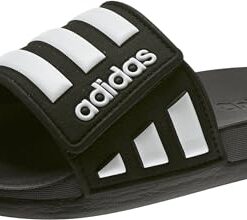 adidas Adilette Comfort Adjustable Slides Sandal, Black, 13 US Unisex Little Kid
