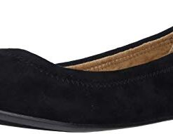 Amazon Essentials Women’s Belice Ballet Flat, Black Microsuede, 7.5 Wide