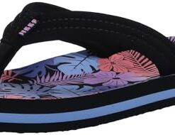 Reef Girls Kids Ahi Sandal, Purple Fronds, 4 Big