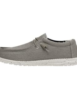 Hey Dude Men’s Wally Canvas Stretch Beige Size 10 | Men’s Shoes | Men Slip-on Loafers | Comfortable & Light-Weight