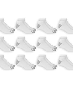 Fruit of the Loom Men’s Dual Defense Low Cut Socks (12 Pack), White, Medium (6-12)