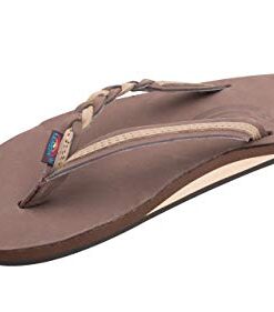 Rainbow Sandals Women’s Flirty Braidy Premier Leather w/Single Braided Strap, Expresso/Sierra Brown, Ladies Medium / 6.5-7.5 B(M) US