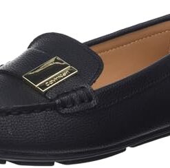 Calvin Klein Women’s LISA Loafer Flat, BLACK LEATHER 001, 11