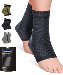 Lexniush Ankle Brace Socks for Sprained Ankle Compression Sleeve (Pair), Plantar Fasciitis Relief Achilles Tendonitis Brace, Best Ankle Support for Women Men, Arthritis Foot Braces for Pain,Sports Running,Stabilizing Ankle Wrap