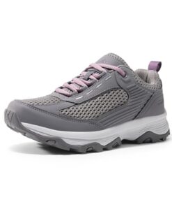 NORTIV 8 Women’s Hiking Shoes Lightweight Breathable Mesh Walking Sneakers Outdoor Work Shoes,Size 8.5,DARK GREY,SNHS243W