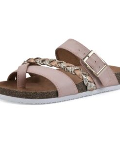 WHITE MOUNTAIN Kids Gramma Signature Comfort-Molded Braided Footbed Sandal, Blush/Multi/Smooth, 2 M