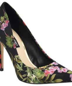 Nine West Women’s Fresh Pump, Black Floral 400, 8.5