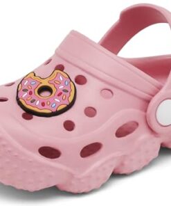 INMINPIN Kids Girls Boys Clogs Garden Shoes Toddler Slides Sandals Children Water Shower Beach Pool Slippers Indoor Outdoor,Toddler 7,Pink