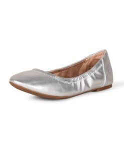 Amazon Essentials Women’s Belice Ballet Flat, Silver, 13 Wide