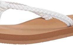 Roxy Girls’ Rg Costas Cabo Flip Flop Sandal, White 20, 5 M US Big Kid