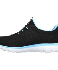 Skechers Sport Women’s Summits Sneaker,black/turquoise,8 W US