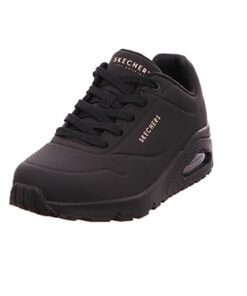 Skechers womens Skecher Street Women’s Uno – Stand on Air Sneaker, Black/Black, 8.5 US