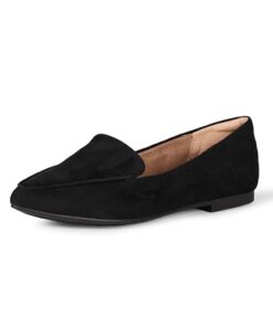 Amazon Essentials Women’s Loafer Flat, Black Microsuede, 11 Wide