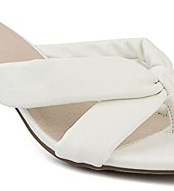 LONDON FOG Womens Louelle Dress Sandal Womens comfort Heeled Sandals White size 8.5