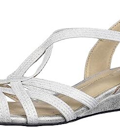 LifeStride Womens Yaya Wedge Sandal Silver 8 W