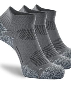 CWVLC Unisex Cushioned Compression Athletic Ankle Socks Multipack, 3-pairs Charcoal, M (7.5-10 W US/ 6-8.5 M US)