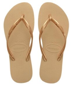 Havaianas Women’s Slim Flip Flops Sandals – Golden, 6