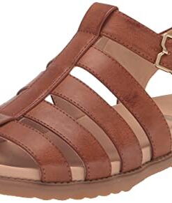 Dr. Scholl’s Shoes Womens A OK Flat Sandal Brown Smooth 9.5 M