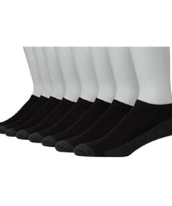 Hanes Mens Max 6 And Ultimate 8-Pack Ultra Cushion FreshIQ Odor Control With Wicking Low Cut Socks, Black, Black – 8 Pack, 6-12 US