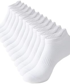 ACCFOD 9-11 Womens White Ankle Socks Athletic Running Low Cut Socks With Tab for Women