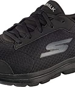 Skechers mens Gowalk 5 Qualify – Athletic Mesh Lace Up Performance Walking Shoe Sneaker, Black, 9.5 US