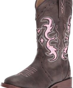 ROPER Girls Lexi Western Boot, Brown, 2 Little Kid US