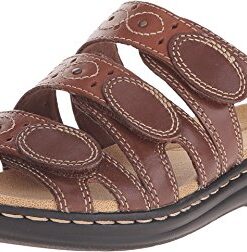 Clarks Women’s Leisa Cacti Slide Sandal, Brown Multi, 9 W US