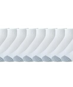 Amazon Essentials Men’s Cotton Half Cushioned Ankle Socks, 10 Pairs, White, 12-14