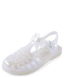 The Children’s Place Girls Jelly Fisherman Sandals, Holographic, 6 big kid