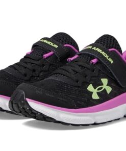 Under Armour Girls’ Pre School Assert 10 Alternate Closure, (002) Black/Vivid Magenta/Morph Green, 2, US