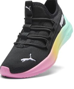 PUMA One4All Sneaker, Black-Fast Pink-Mint, 11.5 US Unisex Little Kid