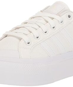 adidas Women’s Bravada 2.0 Platform Sneaker, White/White/Chalk White, 8