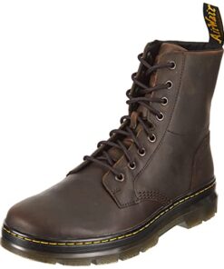 Dr. Martens unisex adult Lace Fashion Boot, Gaucho Crazy Horse, 13 Women 12 Men US