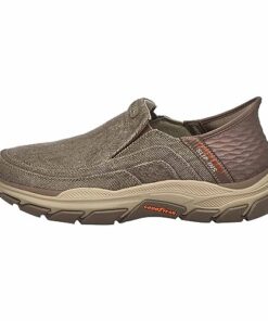 Skechers Men’s Respected-Holmgren Slip-in Loafer, Taupe, 9.5 Wide