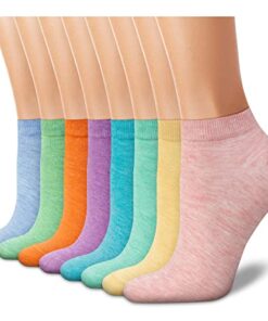 CHARMKING 8 Pairs Novelty Socks Ankle Socks for Women Non Slip Cotton Socks No Show Socks Classic Low Cut Casual Socks (Multicolor)