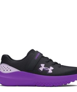 Under Armour Girls’ Pre School Surge 4 Alternate Closure, (002) Black/Lavish/Salt Purple, 1, US