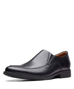 Clarks Men’s Whiddon Plain Loafer, Black Leather, 11 Wide