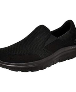 Skechers Men’s Flex Advantage Slip Resistant Sr Mcallen Slip on Food Service Shoe, Black, 9.5 Wide