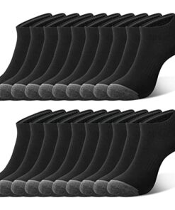 COOVAN 10 Pack Mens Ankle Low Cut Socks Athletic Cushion Casual Socks