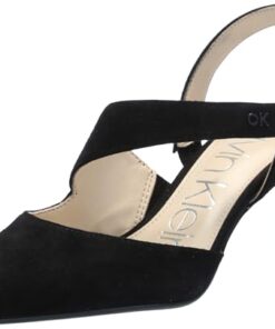 Calvin Klein Women’s Larin Pump, Black Leather, 7